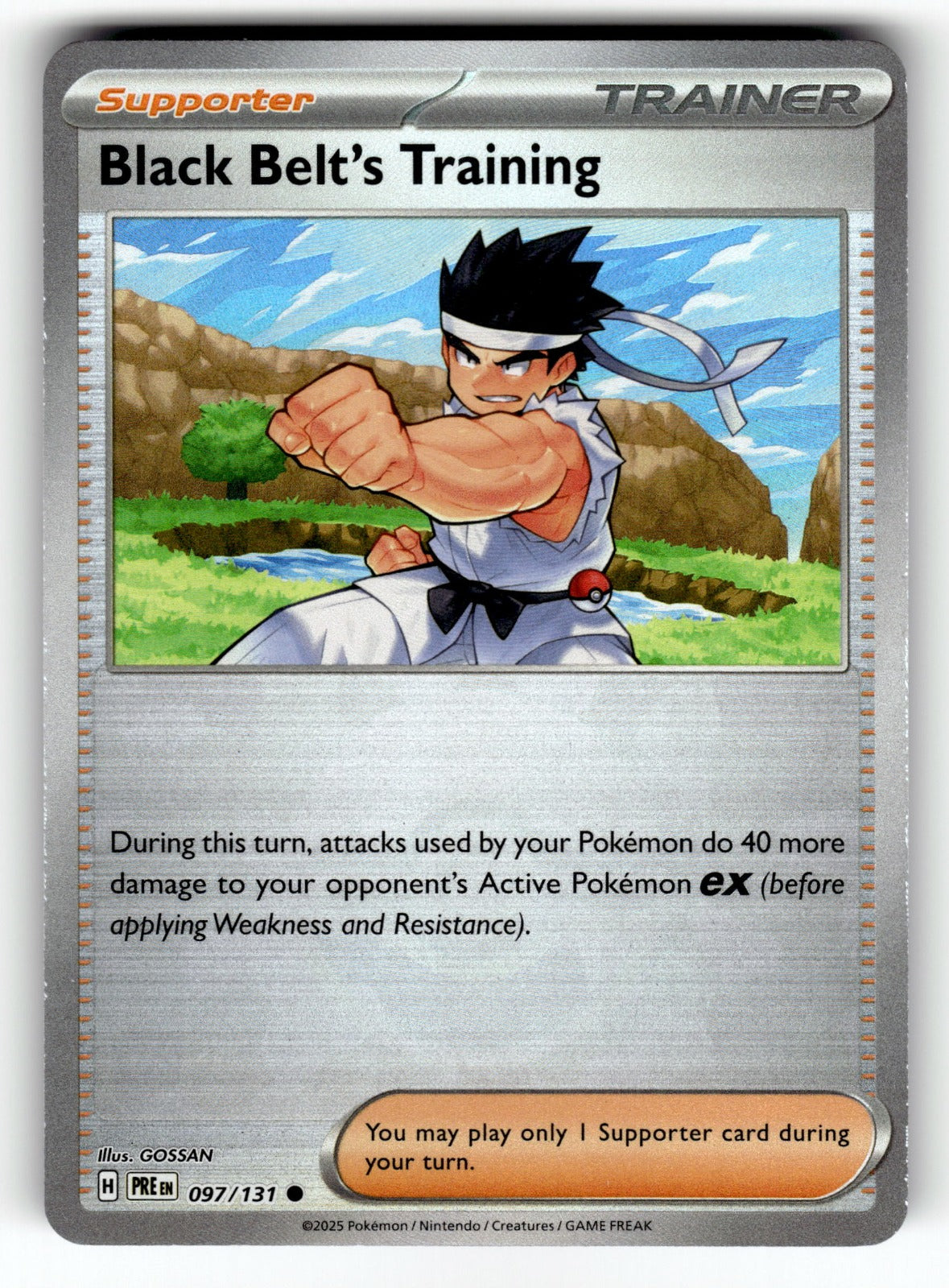 Black Belt's Training - (Poke Ball Pattern) – 097/131 PRE: SV: Prismatic Evolutions Common HoloNM