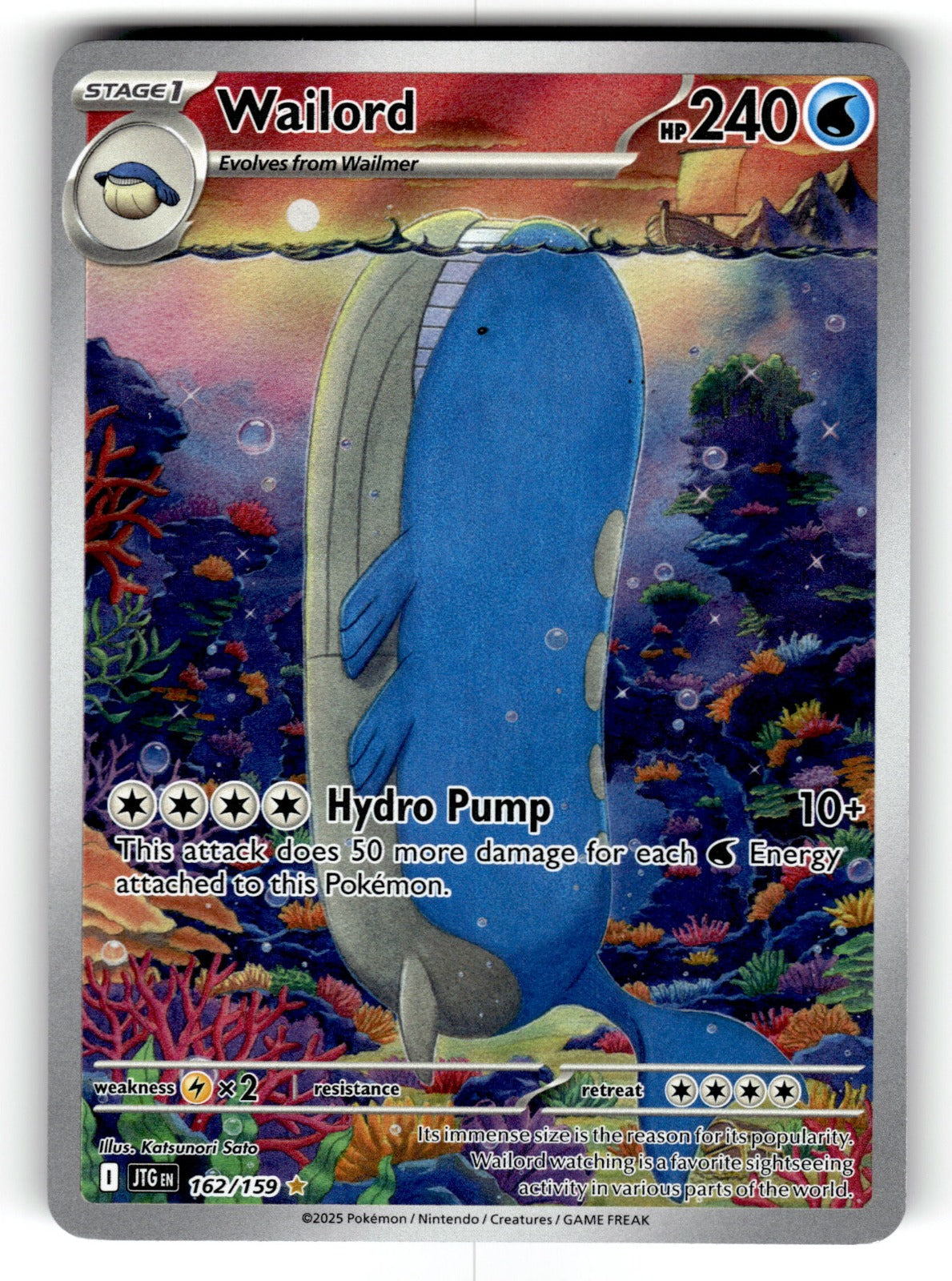 Wailord - – 162/159 JTG: SV09: Journey Together Illustration Rare Holo NM