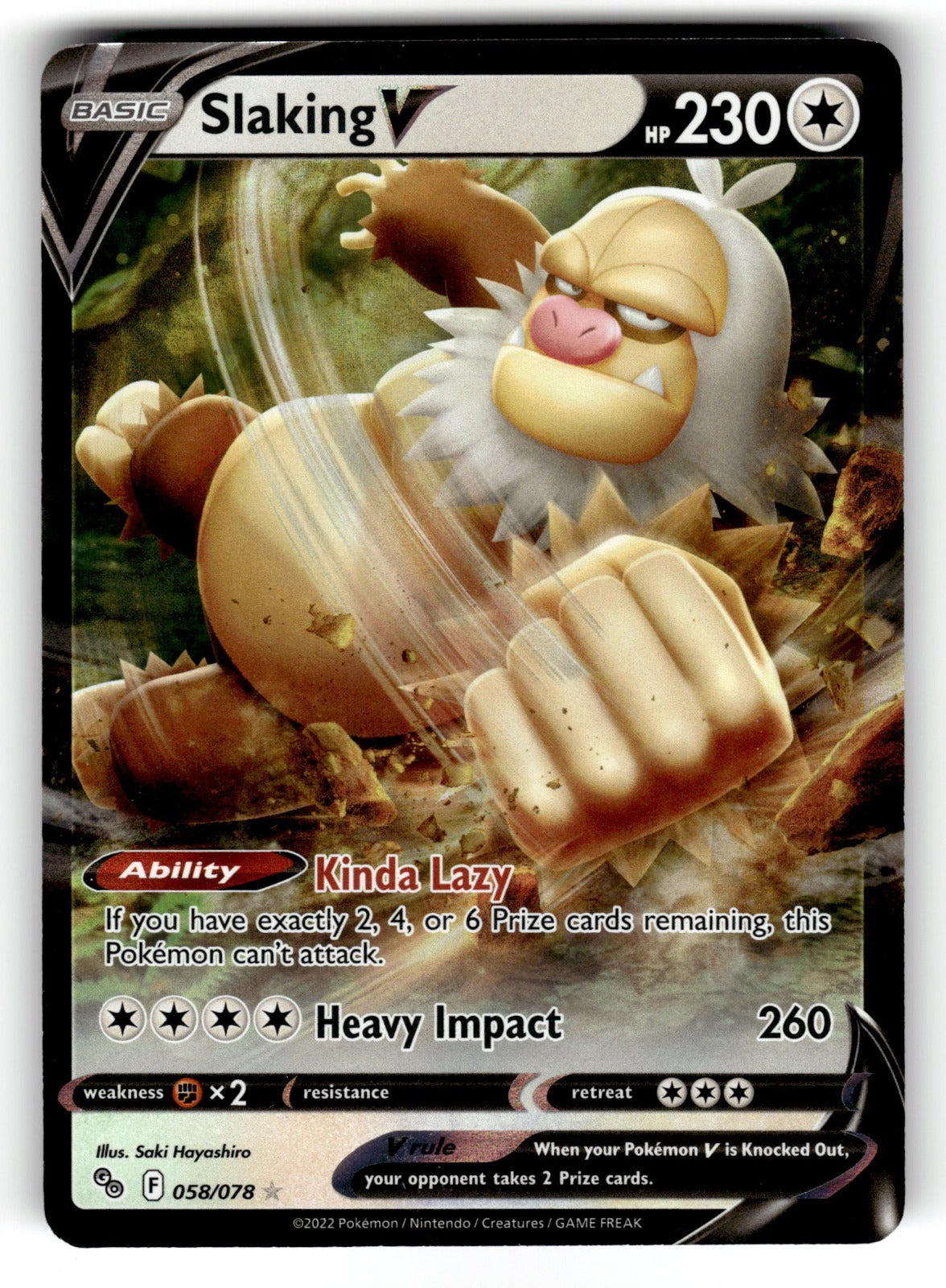 Slaking V – 058/078 PGO: Pokemon GO Ultra Rare Holo LP