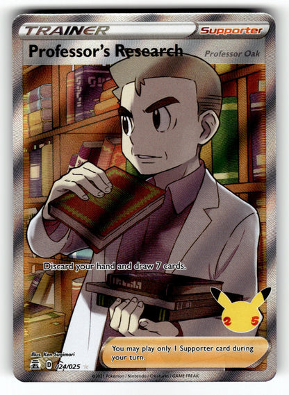 Professor's Research (Full Art) – 024/025 CLB: Celebrations Ultra Rare Holo NM