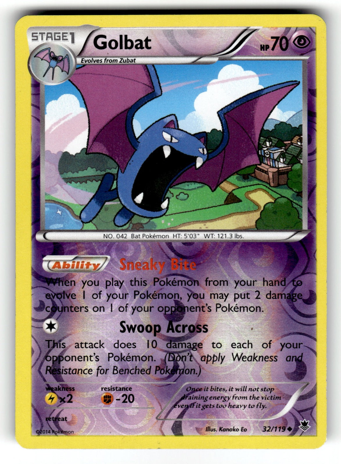 Golbat – 32/119 PHF: XY - Phantom Forces Uncommon Reverse Holo LP
