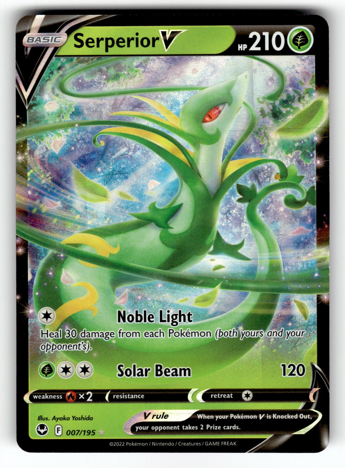 Serperior V – 007/195 SWSH12: SWSH12: Silver Tempest Ultra Rare Holo NM