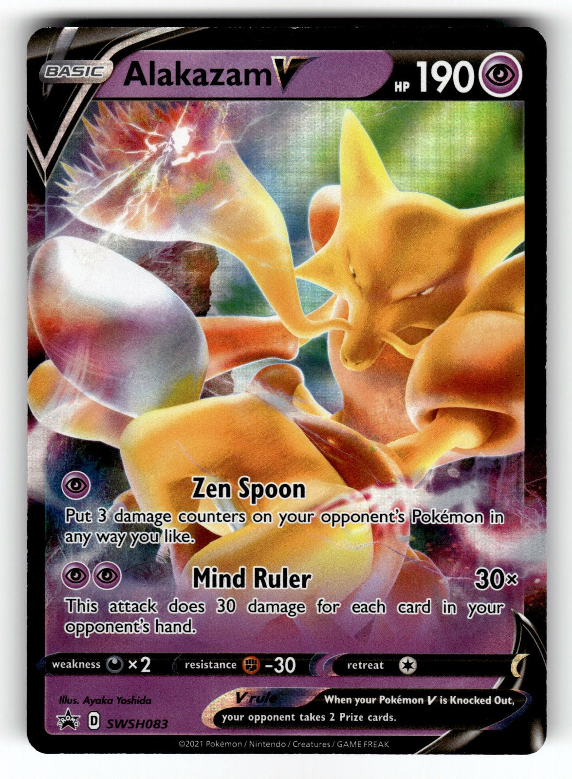 Alakazam V - – SWSH083 SWSD: SWSH: Sword & Shield Promo Cards Promo Holo NM