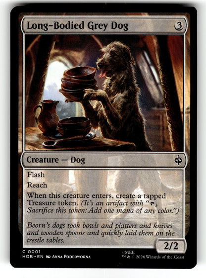Long-Bodied Grey Dog – 1 HOB: The Hobbit C NM