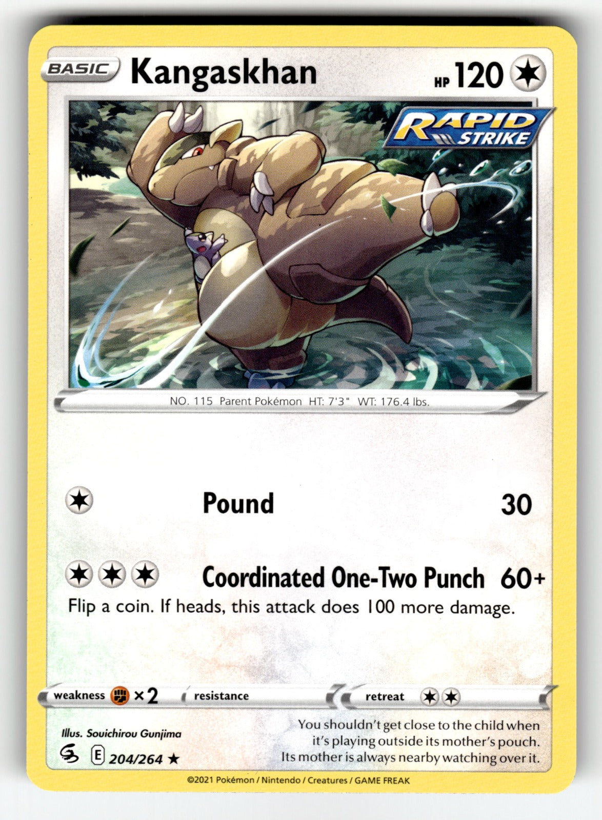 Kangaskhan – 204/264 SWSH08: SWSH08: Fusion Strike Rare NM