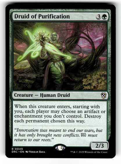Druid of Purification – 49 DRC: Commander: Aetherdrift R NM