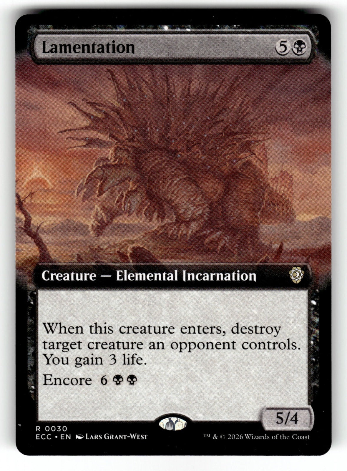 Lamentation (Extended Art) – 30 ECC: Commander: Lorwyn Eclipsed R NM