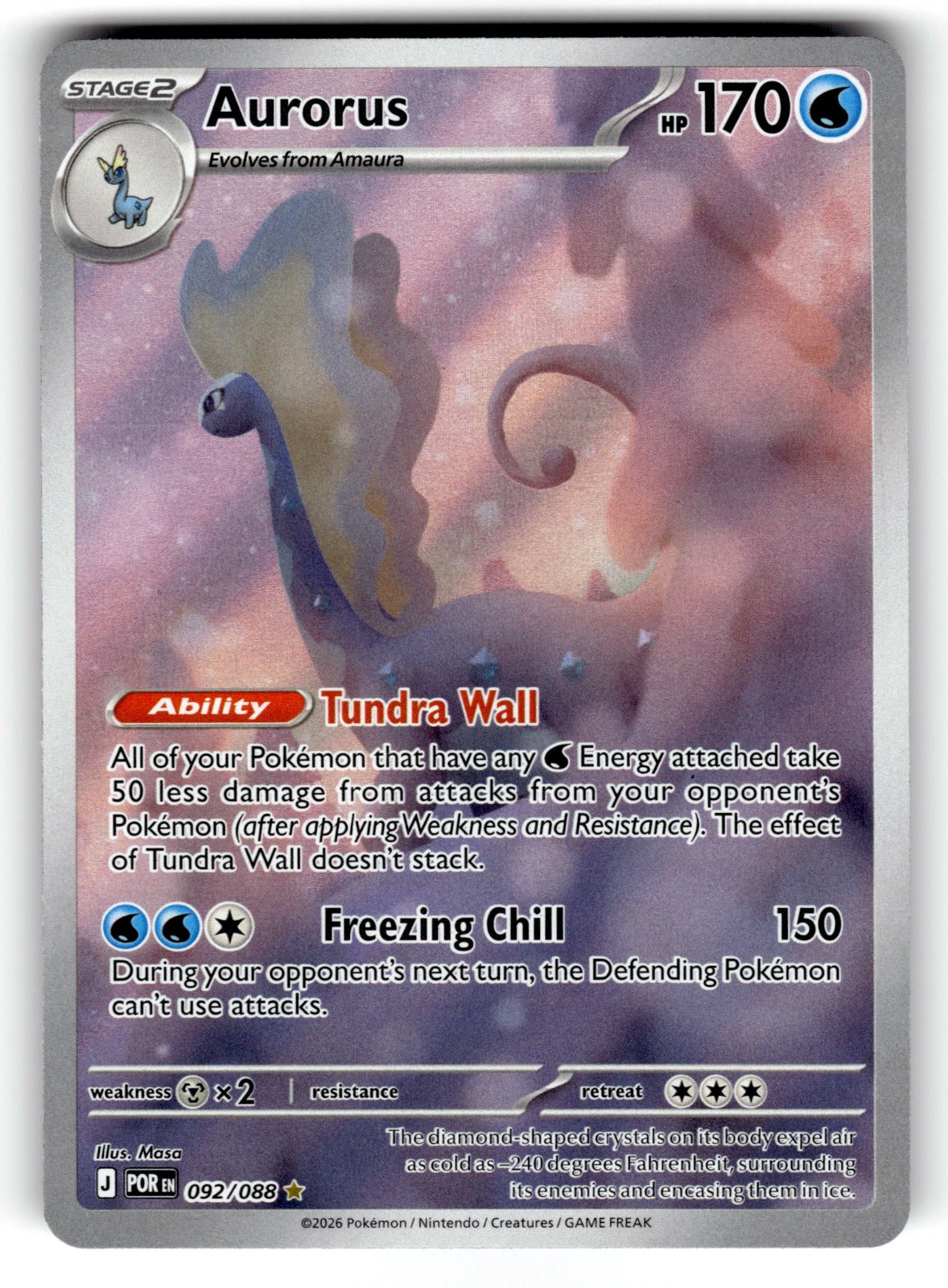 Aurorus – 092/088 POR: ME03: Perfect Order Illustration Rare HoloNM