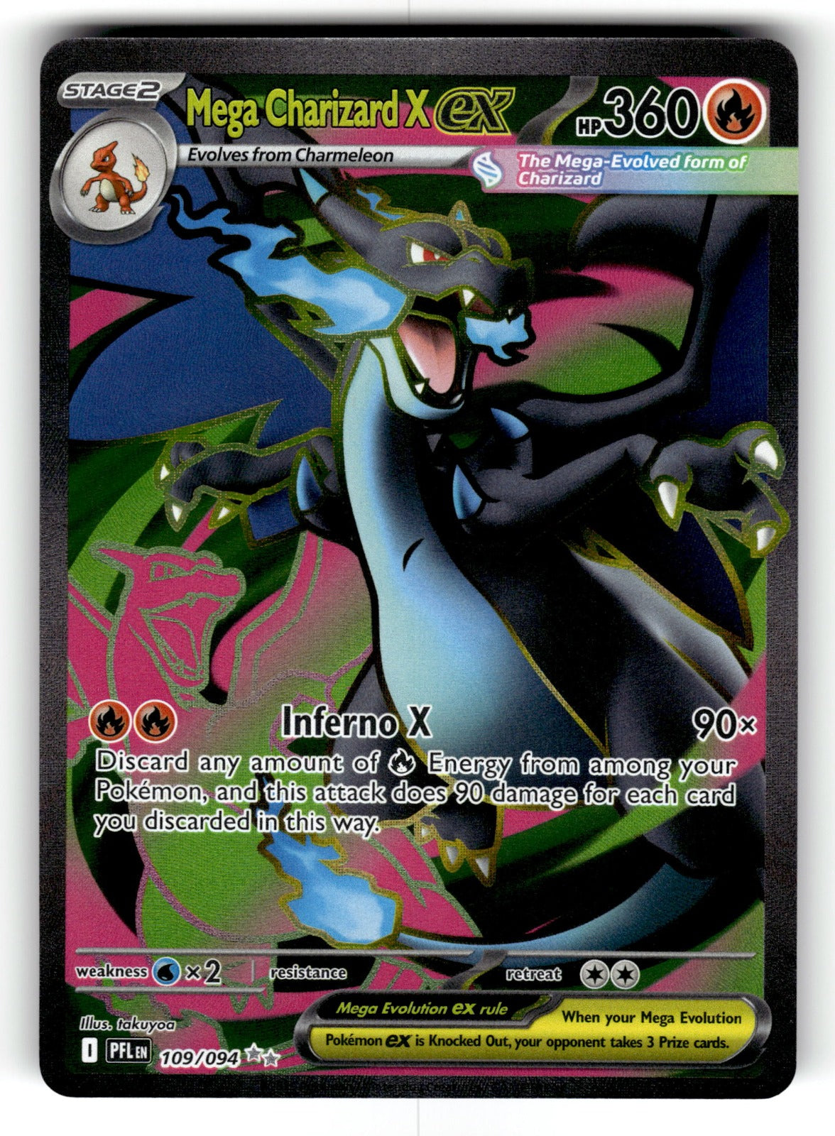 Mega Charizard X ex - – 109/094 PFL: ME02: Phantasmal Flames Ultra Rare Holo NM