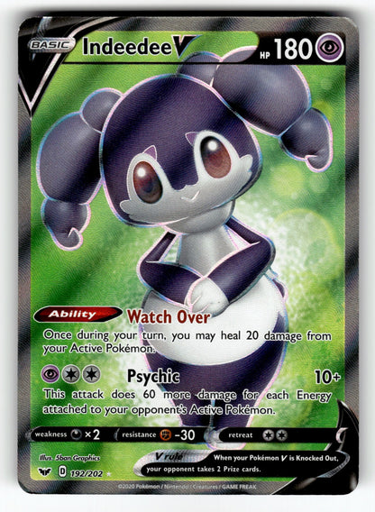 Indeedee V (Full Art) – 192/202 SWSH01: SWSH01: Sword & Shield Base Set Ultra Rare Holo LP
