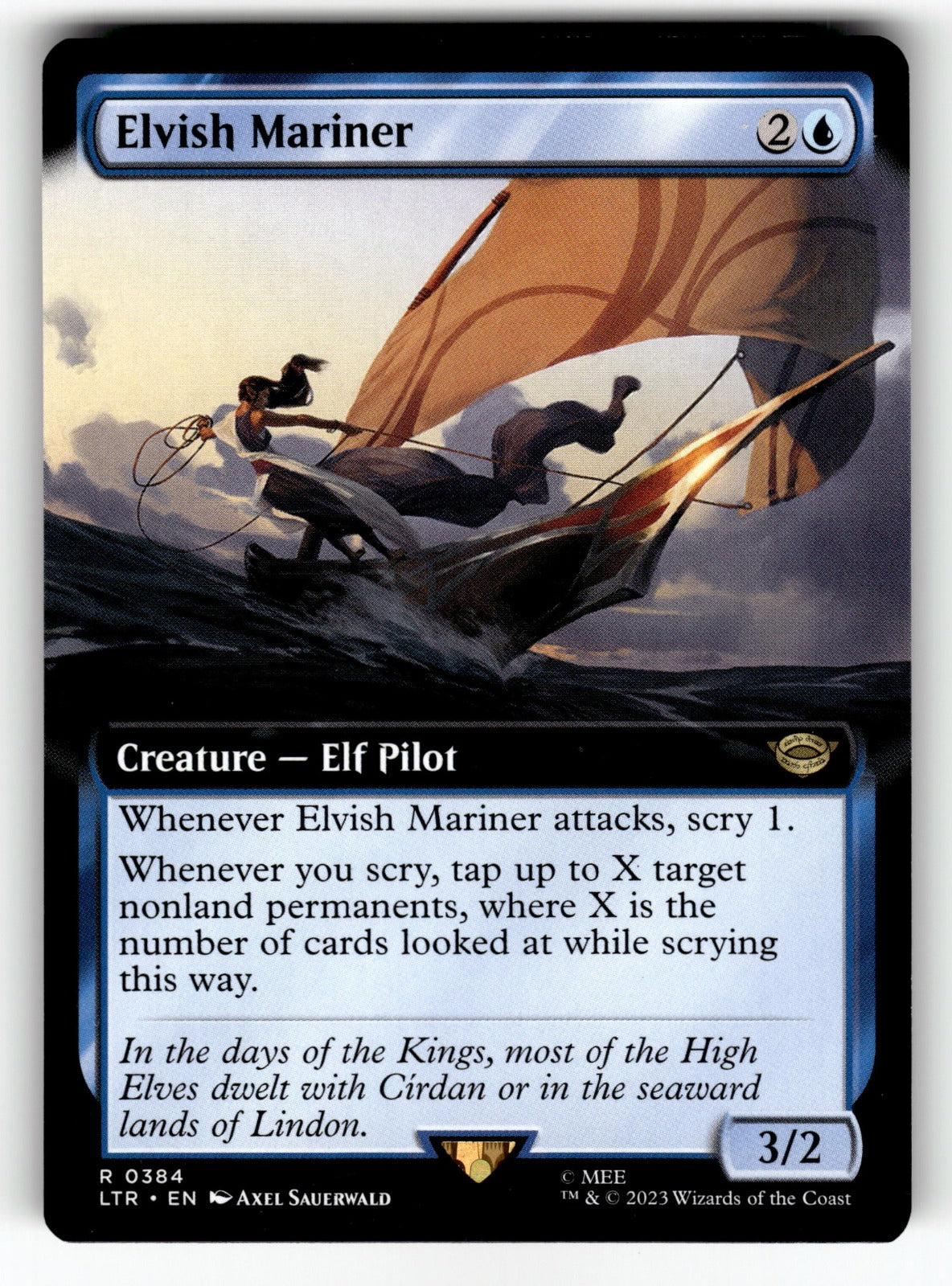 Elvish Mariner (Extended Art) – 384 LTR: Universes Beyond: The Lord of the Rings: Tales of Middle-earth R NM