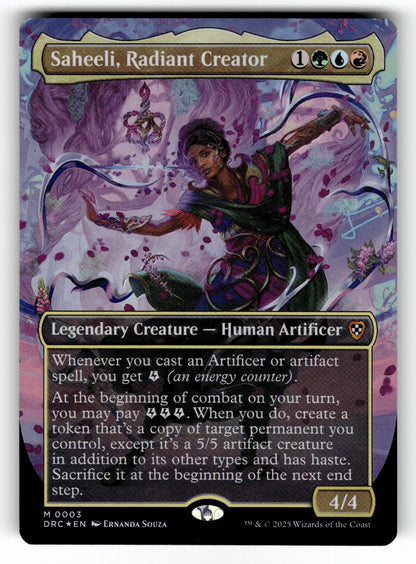 Saheeli, Radiant Creator (Borderless) – 3 DRC: Commander: Aetherdrift M Foil LP