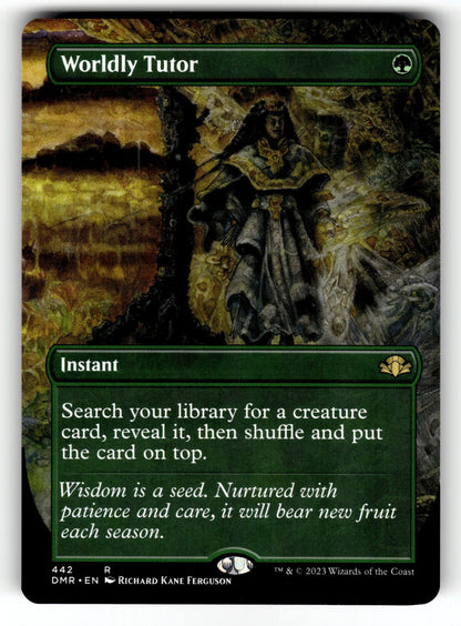 Worldly Tutor (Borderless) – 442 DMR: Dominaria Remastered R LP