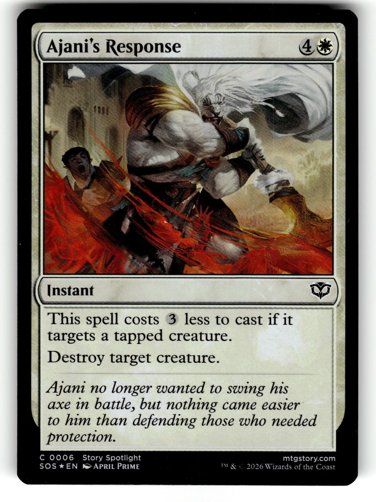 Ajani's Response – 6 SOS: Secrets of Strixhaven C Foil NM