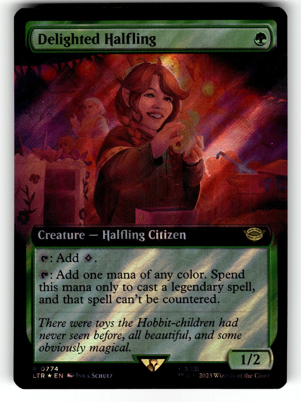 Delighted Halfling (Extended Art) (Surge Foil) – 774 LTR: Universes Beyond: The Lord of the Rings: Tales of Middle-earth R Foil NM