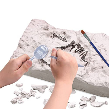 WowWorld: Dino Dig - Stegosaurus - All-in-One Dinosaur Skeleton Excavation Kit Tools & Construction Figurine Educational Science Toy Kids Ages 6+