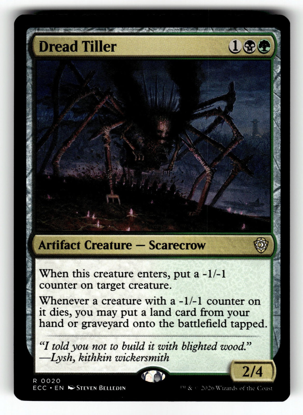 Dread Tiller – 20 ECC: Commander: Lorwyn Eclipsed R NM