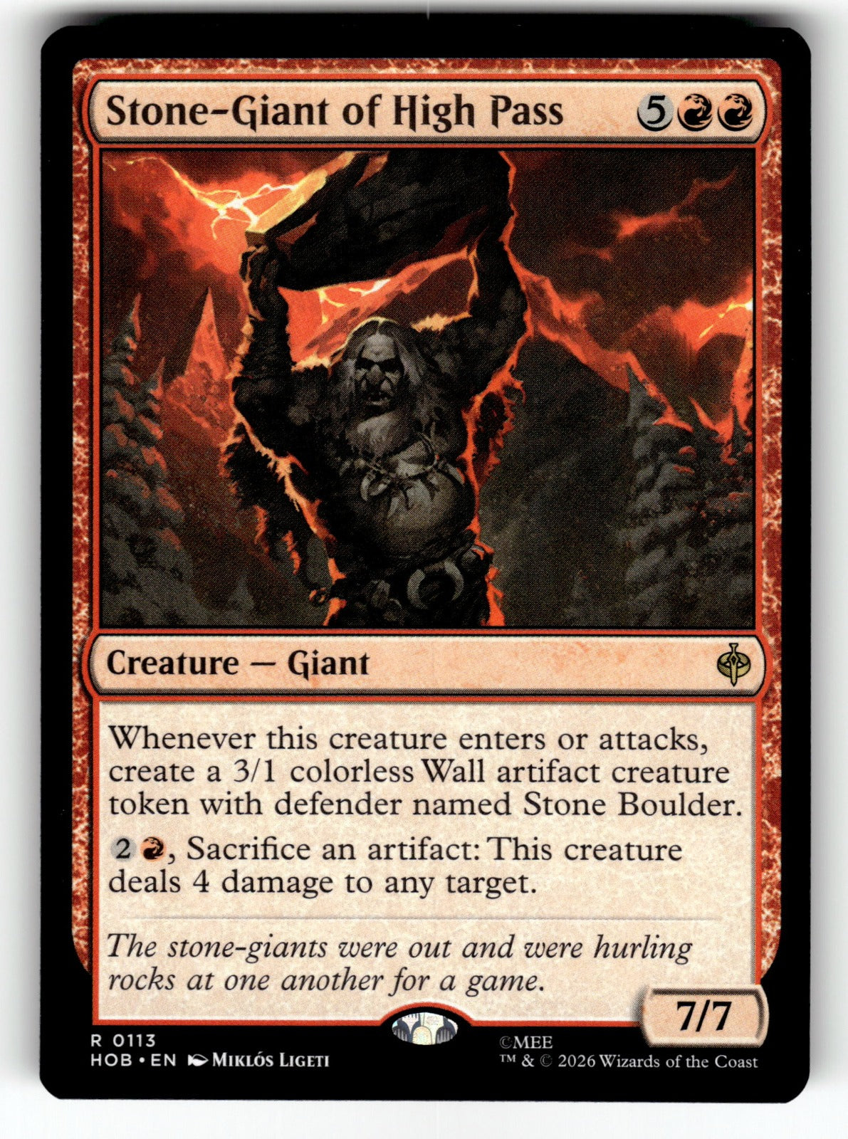 Stone-Giant of High Pass – 113 HOB: The Hobbit R NM