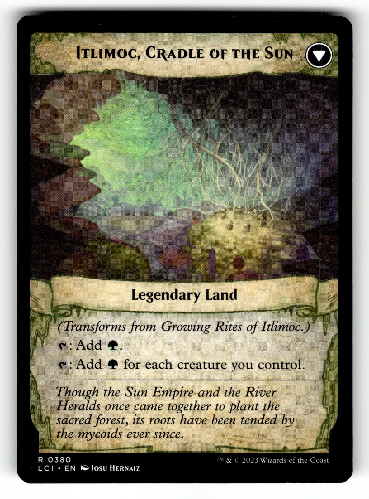 Growing Rites of Itlimoc (Extended Art) – 380 LCI: The Lost Caverns of Ixalan R LP (Back)