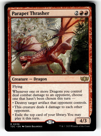 Parapet Thrasher – 36 TDC: Commander: Tarkir: Dragonstorm R NM