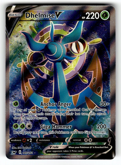 Dhelmise V (Full Art) – 187/202 SWSH01: SWSH01: Sword & Shield Base Set Ultra Rare Holo NM
