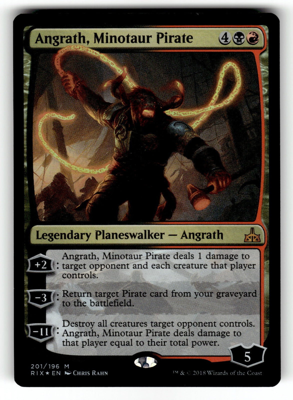 Angrath, Minotaur Pirate – 201 RIX: Rivals of Ixalan M Foil LP