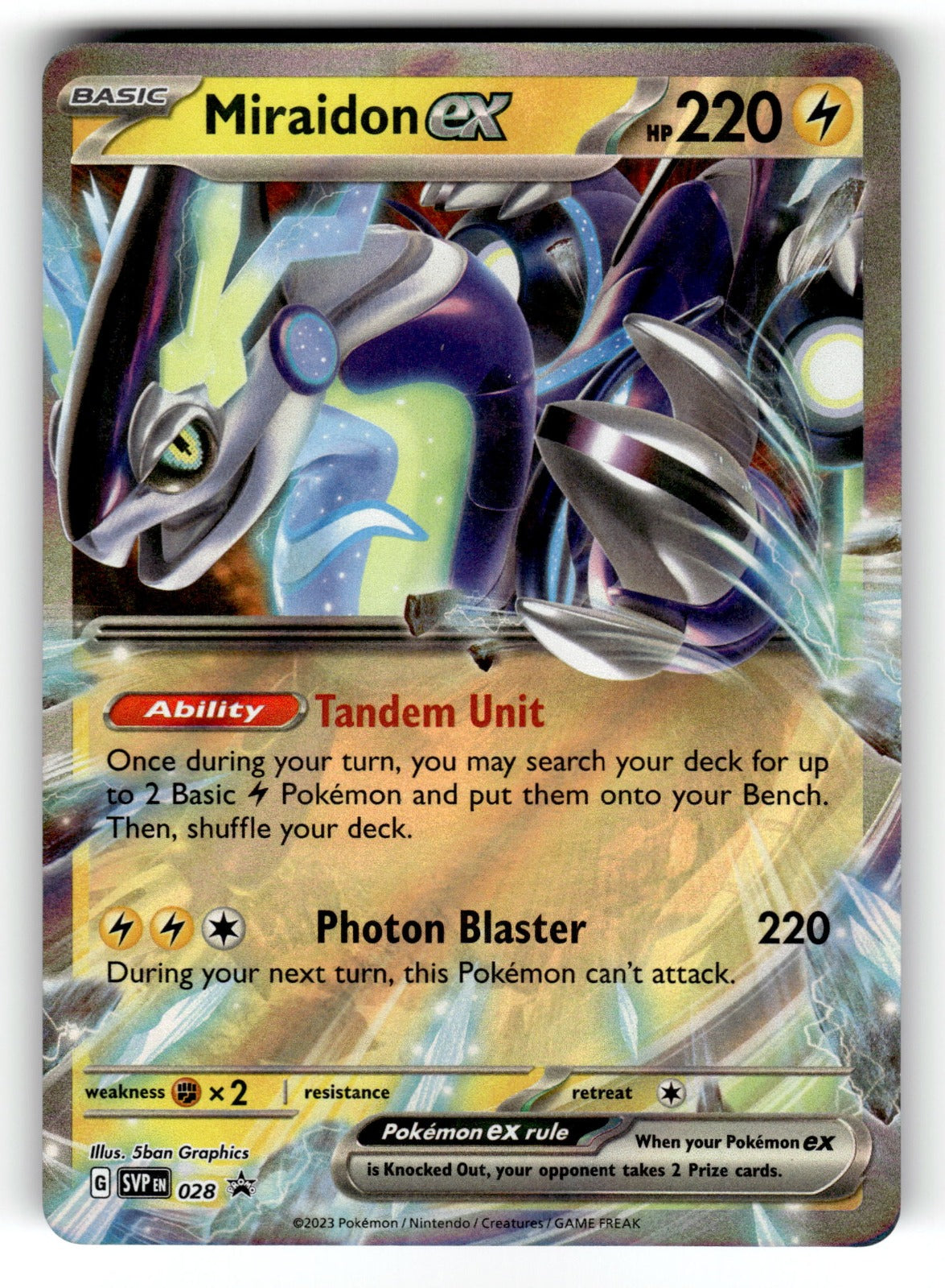 Miraidon ex - 028 SVP: SV: Scarlet & Violet Promo Cards Promo Holo NM