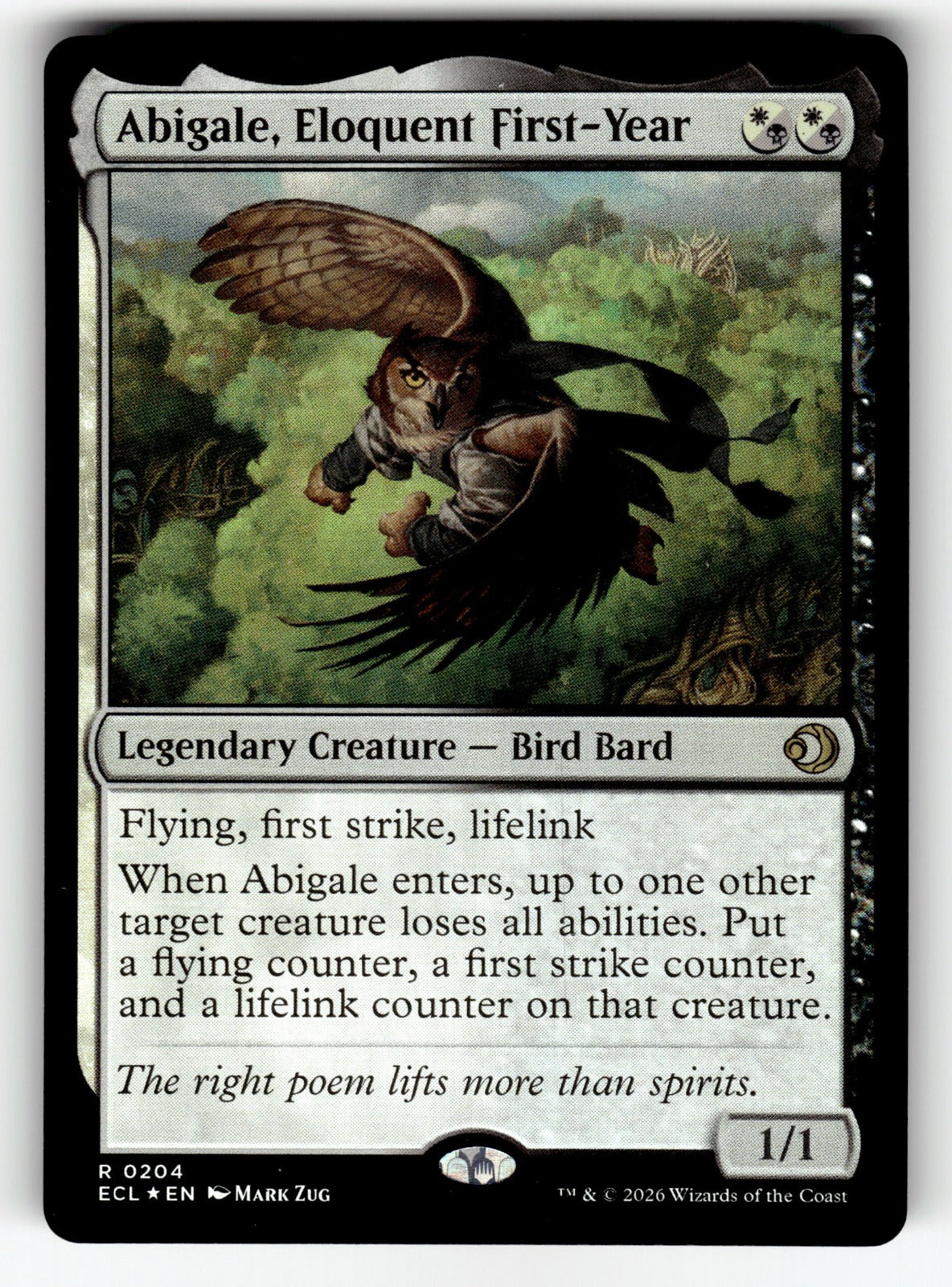 Abigale, Eloquent First-Year – 204 ECL: Lorwyn Eclipsed R Foil NM