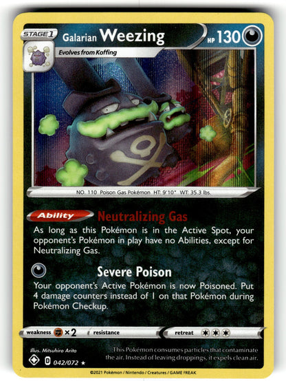 Galarian Weezing – 042/072 SHF: Shining Fates Holo Rare NM
