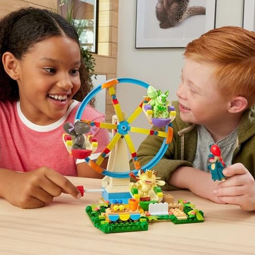 Mega Pokémon Ferris Wheel Fun Building Toy Kit, with 4 Action Figures (393 Pieces) for Kids