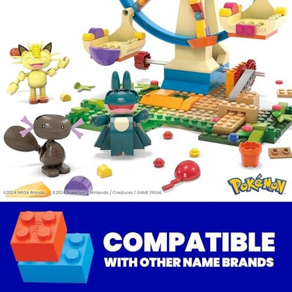 Mega Pokémon Ferris Wheel Fun Building Toy Kit, with 4 Action Figures (393 Pieces) for Kids