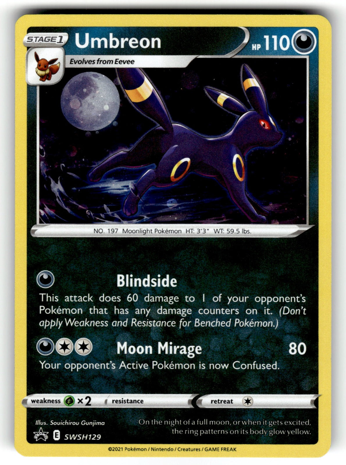 Umbreon – SWSH129 SWSD: SWSH: Sword & Shield Promo Cards Promo Holo NM