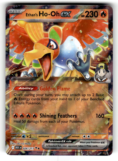 Ethan's Ho-Oh ex – 026/217 ASC: ME: Ascended Heroes Double Rare Holo NM