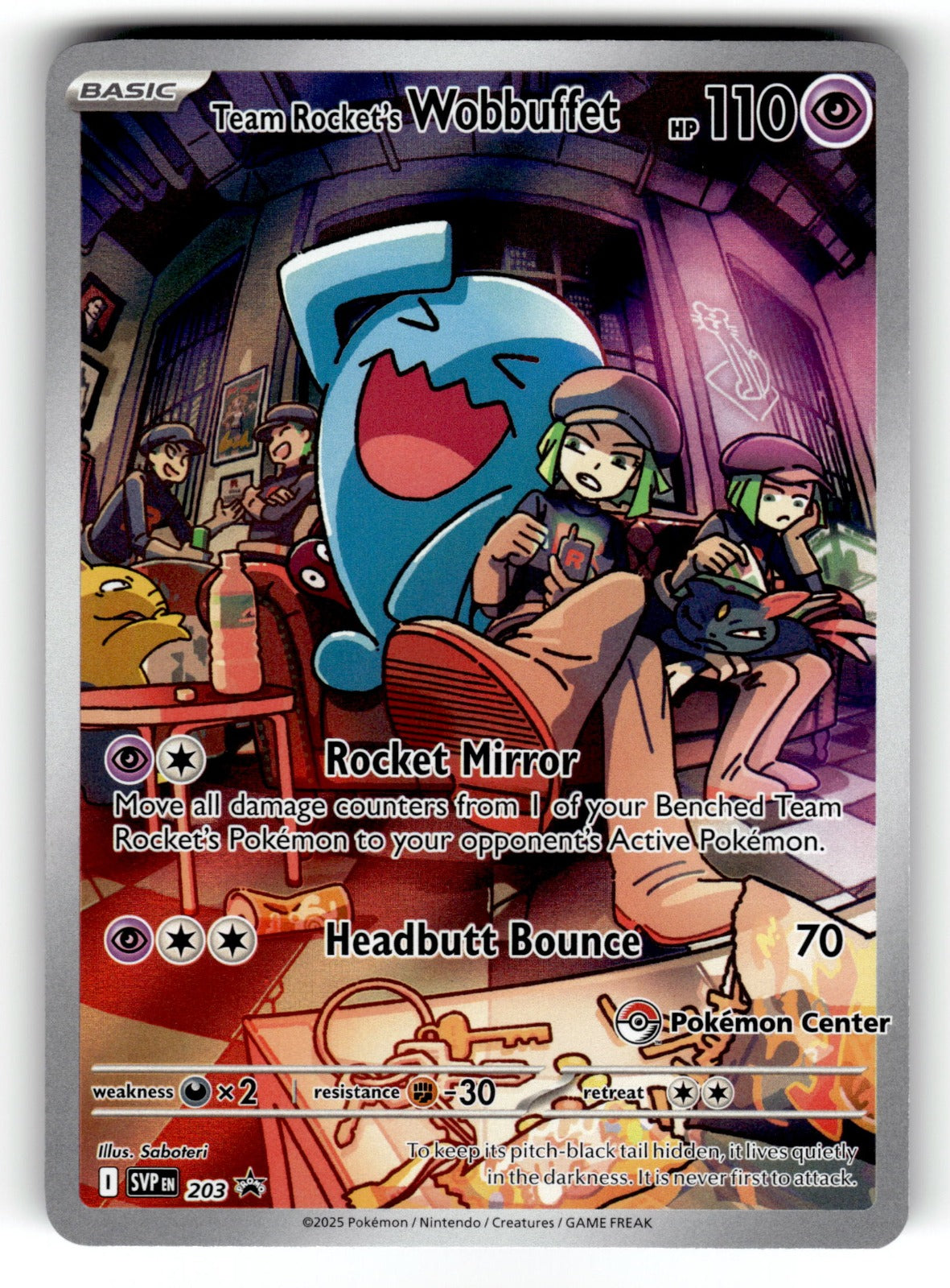 Team Rocket's Wobbuffet (Pokemon Center Exclusive) – 203 SVP: SV: Scarlet & Violet Promo Cards Promo HoloNM