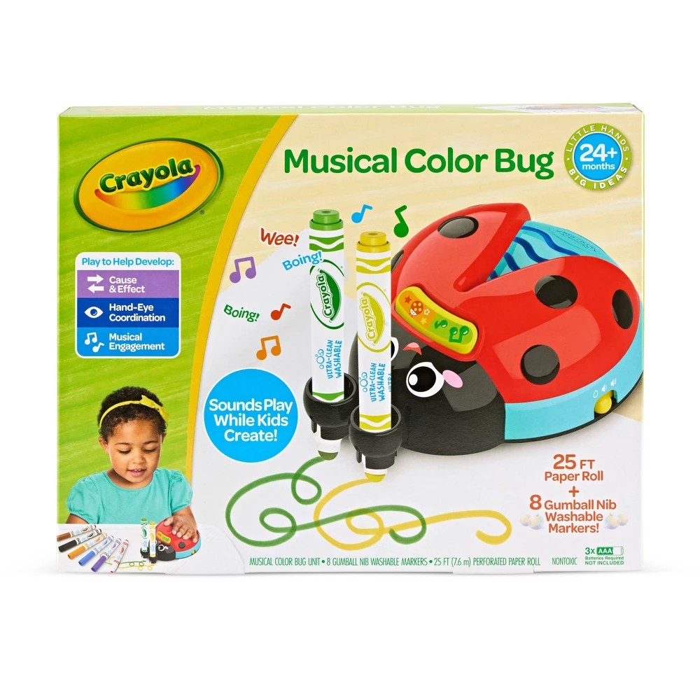 Crayola Musical Color Bug Toddler Sensory Toy Crafts Musical Gifts for Toddlers Ages 2 3 4