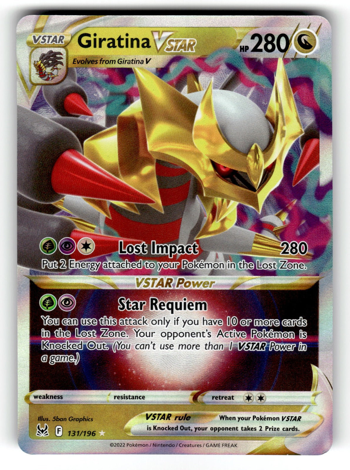 Giratina VSTAR – 131/196 SWSH11: SWSH11: Lost Origin Ultra Rare Holo NM