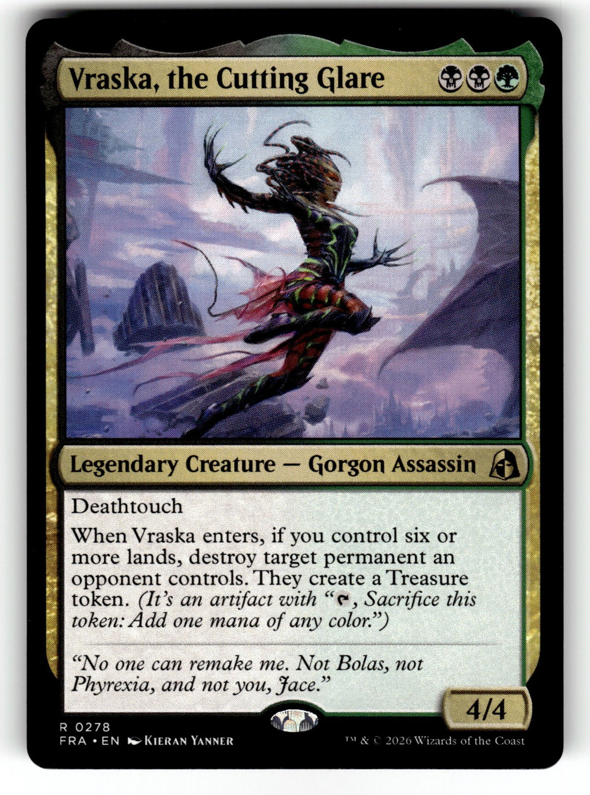 Vraska, the Cutting Glare – 278 FRA: Reality Fracture R NM