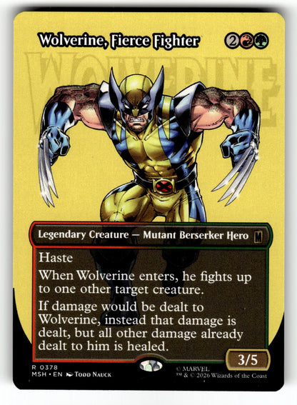 Wolverine, Fierce Fighter (Borderless) – 378 MSH: Marvel Super Heroes R NM