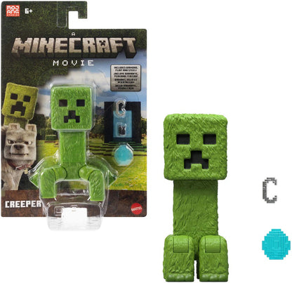 Mattel Minecraft Action Figure & Accessories Set 4-inch Creeper Posable Character Collectible Inspired by a Minecraft Movie