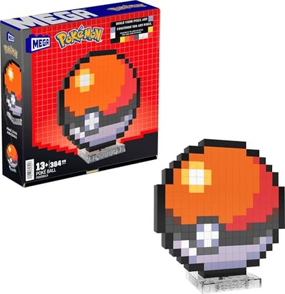 Mega Bloks - Pokemon Classic Poke Ball Pixel Art 342 Piece Building Toy Set