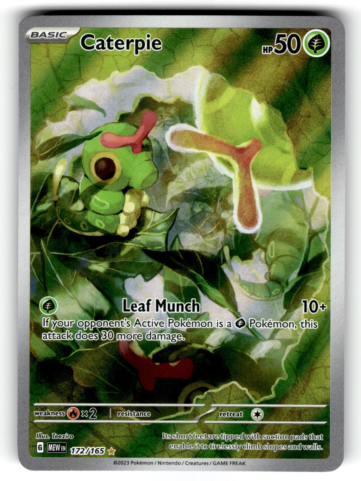 Caterpie – 172/165 MEW: SV: Scarlet & Violet 151 Illustration Rare HoloNM