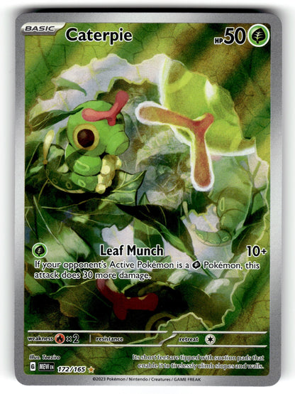 Caterpie – 172/165 MEW: SV: Scarlet & Violet 151 Illustration Rare HoloNM