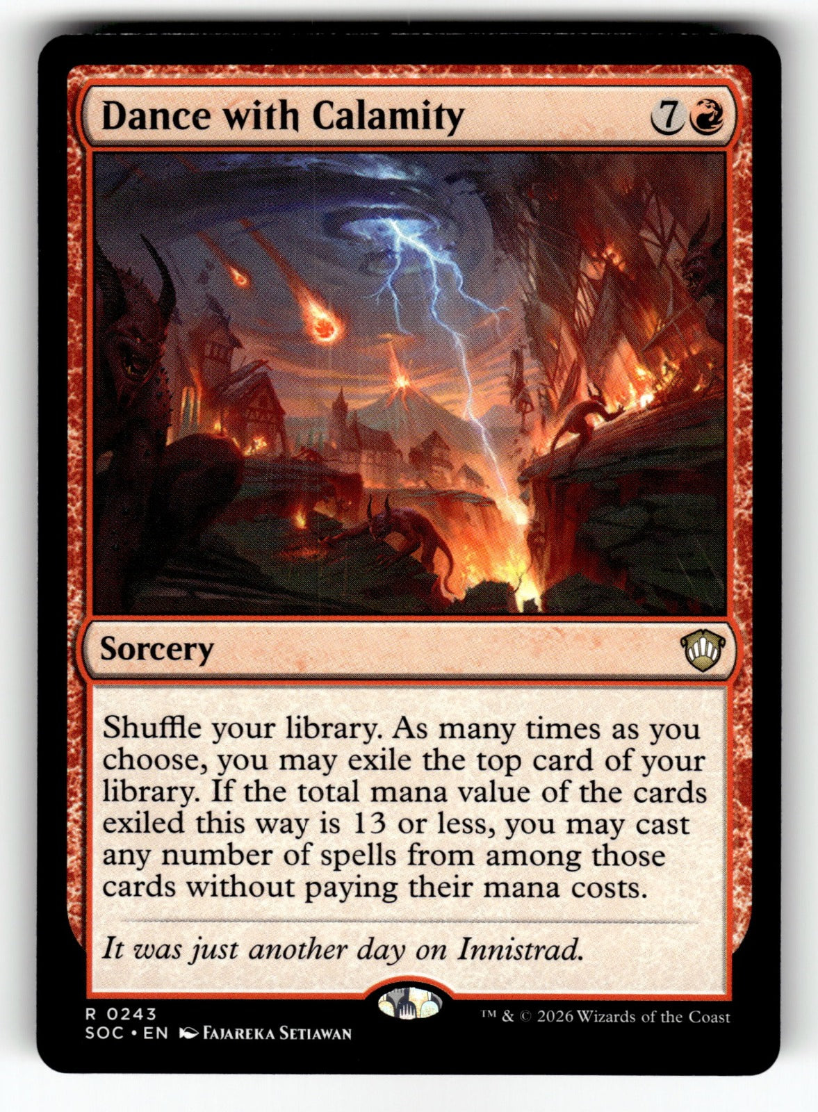 Dance with Calamity – 243 SOC: Commander: Secrets of Strixhaven R NM