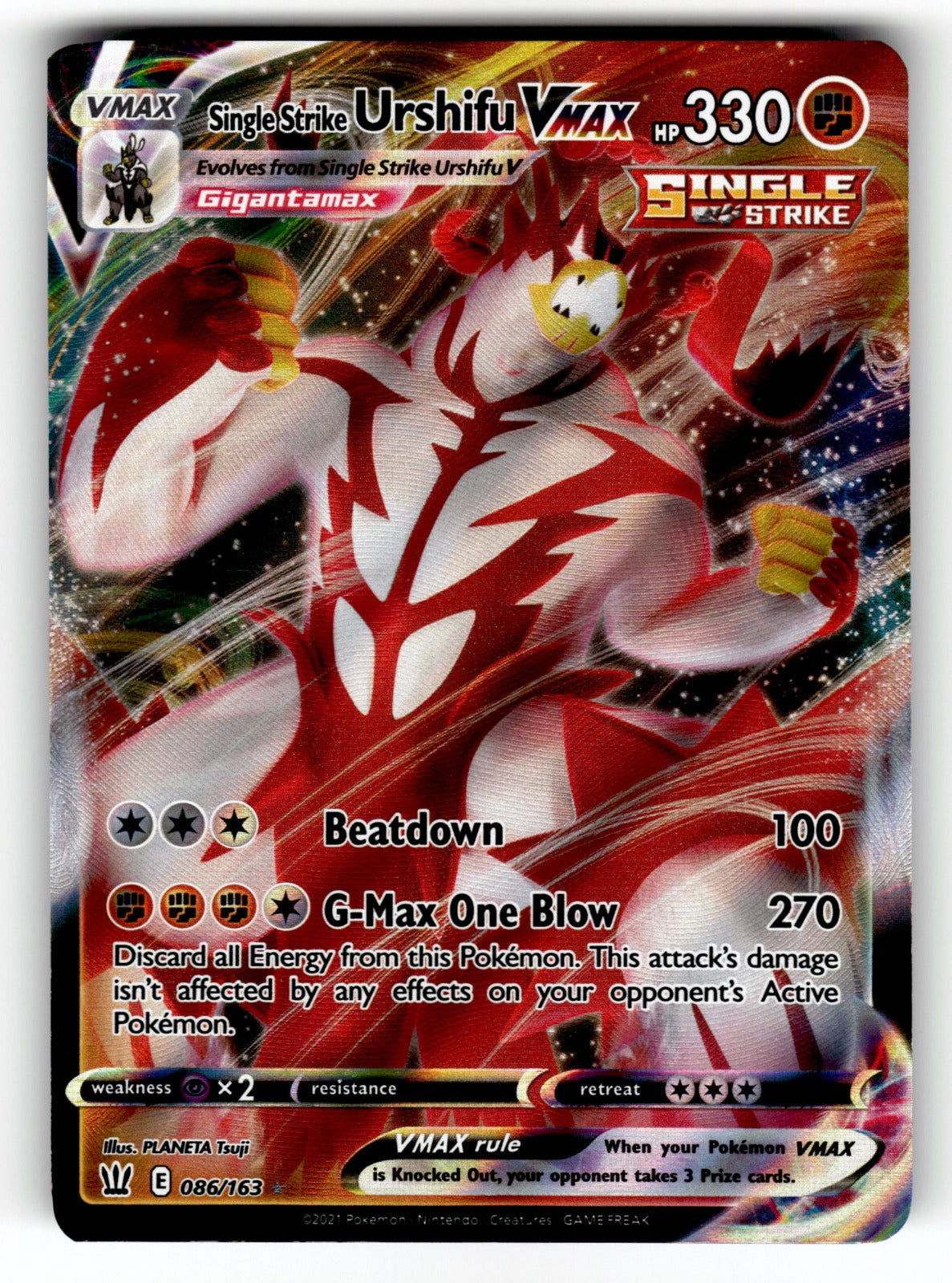 Single Strike Urshifu VMAX – 086/163 SWSH05: SWSH05: Battle Styles Ultra Rare Holo NM