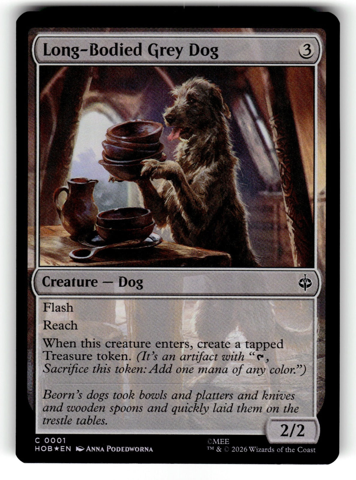 Long-Bodied Grey Dog – 1 HOB: The Hobbit C Foil NM