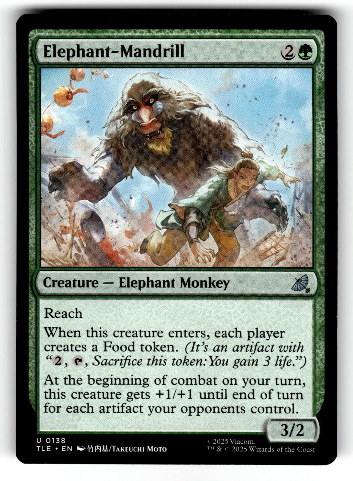 Elephant-Mandrill – 138 TLE: Avatar: The Last Airbender: Eternal-Legal U NM