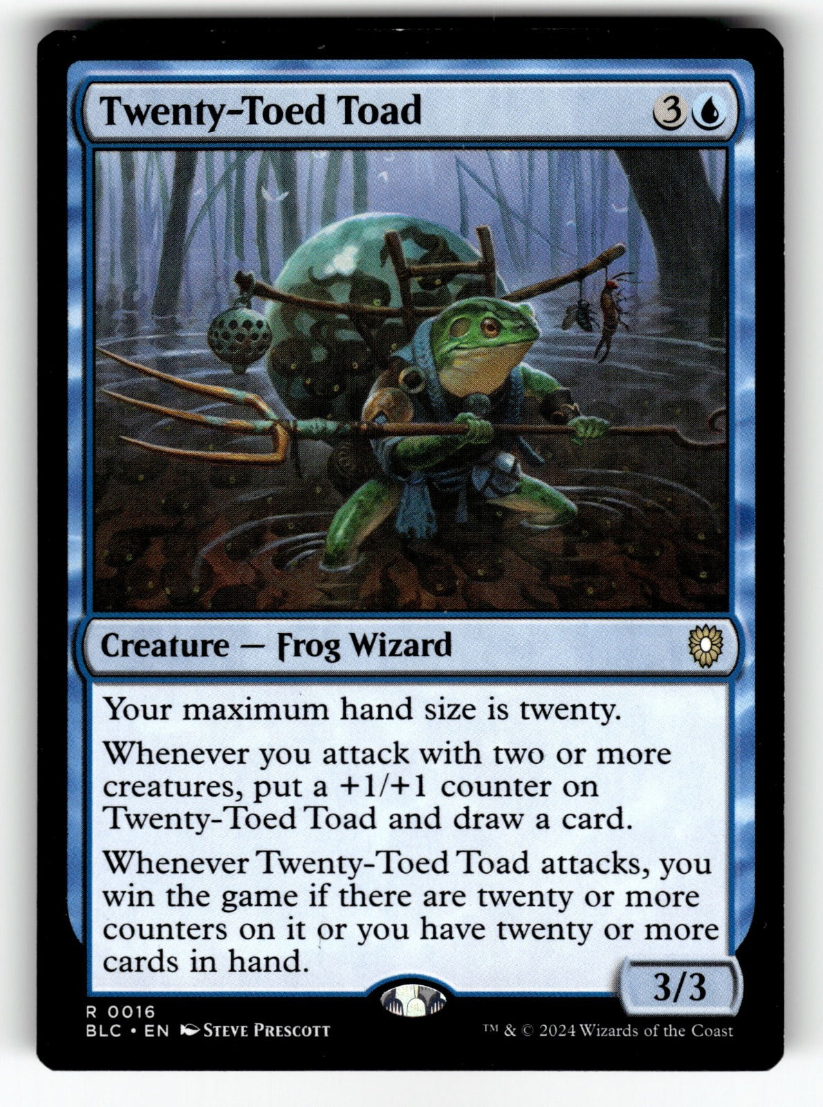 Twenty-Toed Toad – 16 BLC: Commander: Bloomburrow R NM