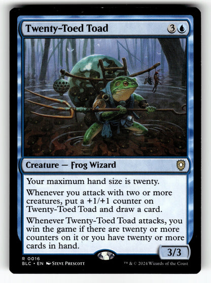 Twenty-Toed Toad – 16 BLC: Commander: Bloomburrow R NM