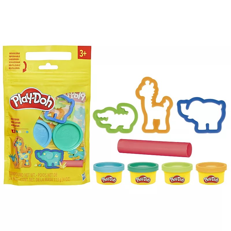 Play-Doh Mini Safari Set Play Doughs 4 Colors Animal Toys for Boys and Girls Ages 3+