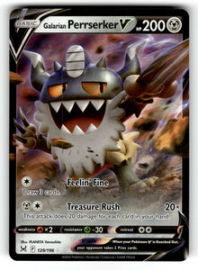 Galarian Perrserker V – 129/196 SWSH11: SWSH11: Lost Origin Ultra Rare Holo NM